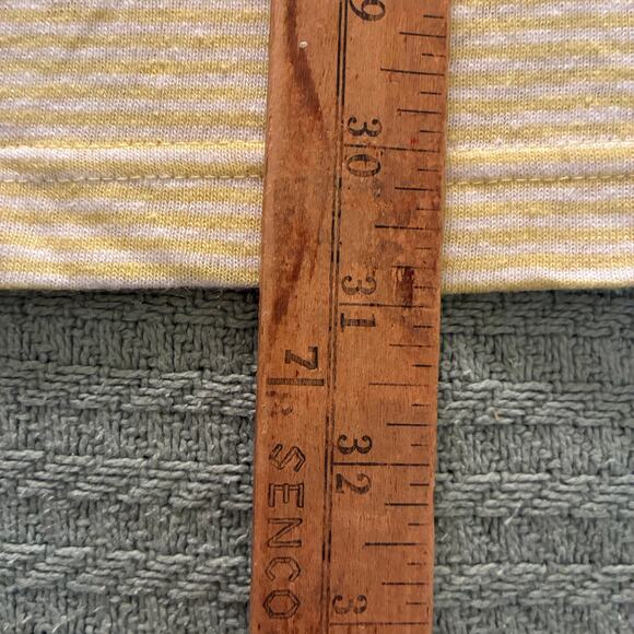 GAP Tee T-Shirt Men's XL Relaxed 56% Linen Blend Yellow White Stripes - Picture 5 of 5